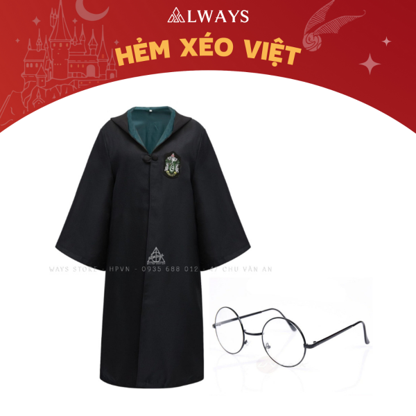 COMBO 16: Áo chùng + Kính nhà Slytherin