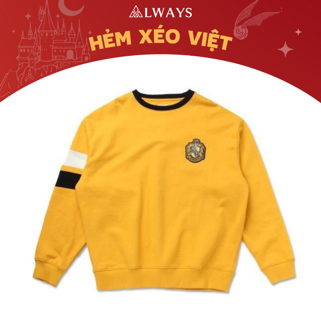 Harry Potter Sweater - Sweater cao cấp mẫu HUFFLEPUFF (cổ tròn)
