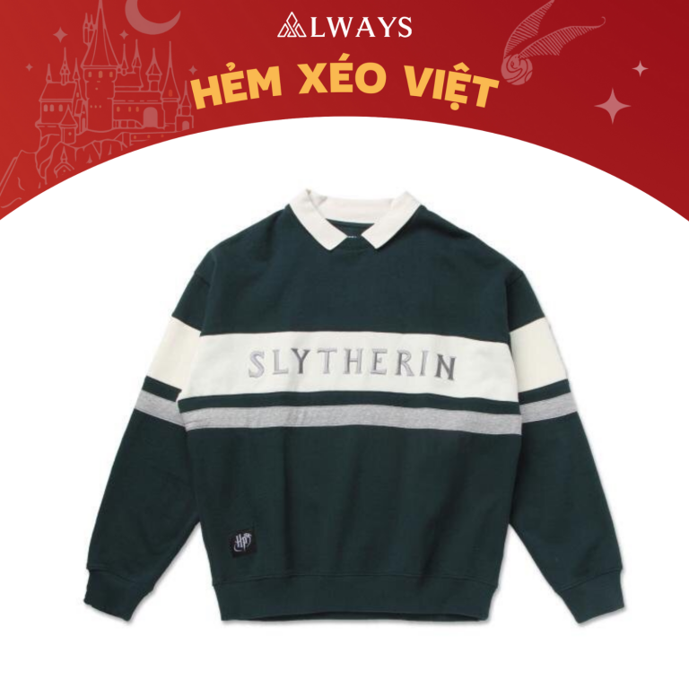 Harry Potter Sweater - Sweater cao cấp mẫu SLYTHERIN (có cổ)