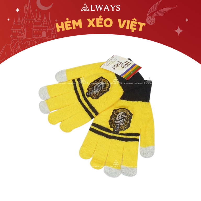 Harry Potter Glove - Găng tay len Harry Potter mẫu HUFFLEPUFF