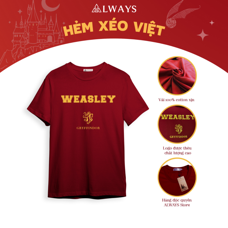 Harry Potter T-Shirt - Áo thun phong cách Harry Potter (nhà WEASLEY)