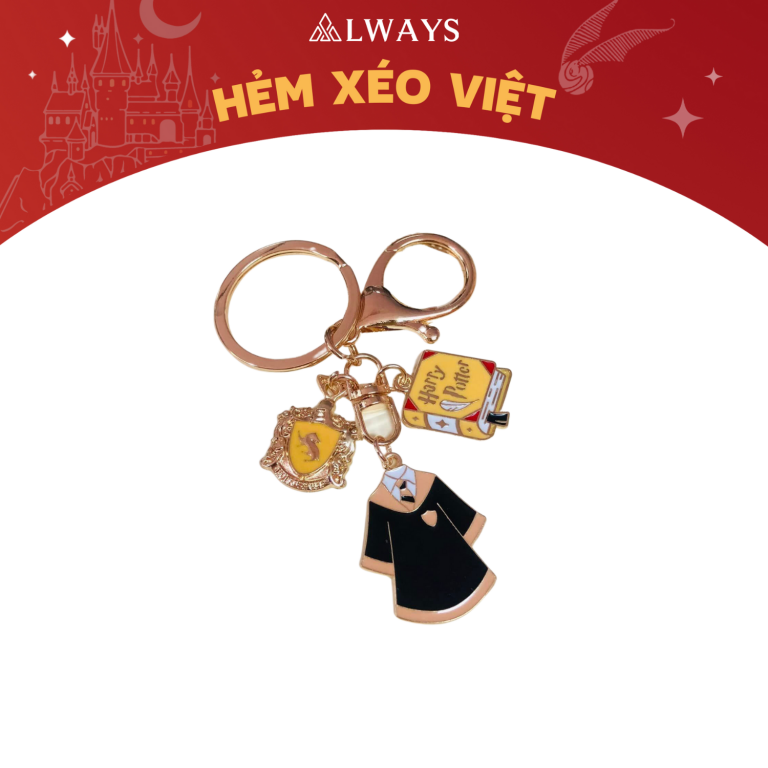 Harry Potter Keychain 3 charm – Móc khóa 3 charm (mẫu Hufflepuff)