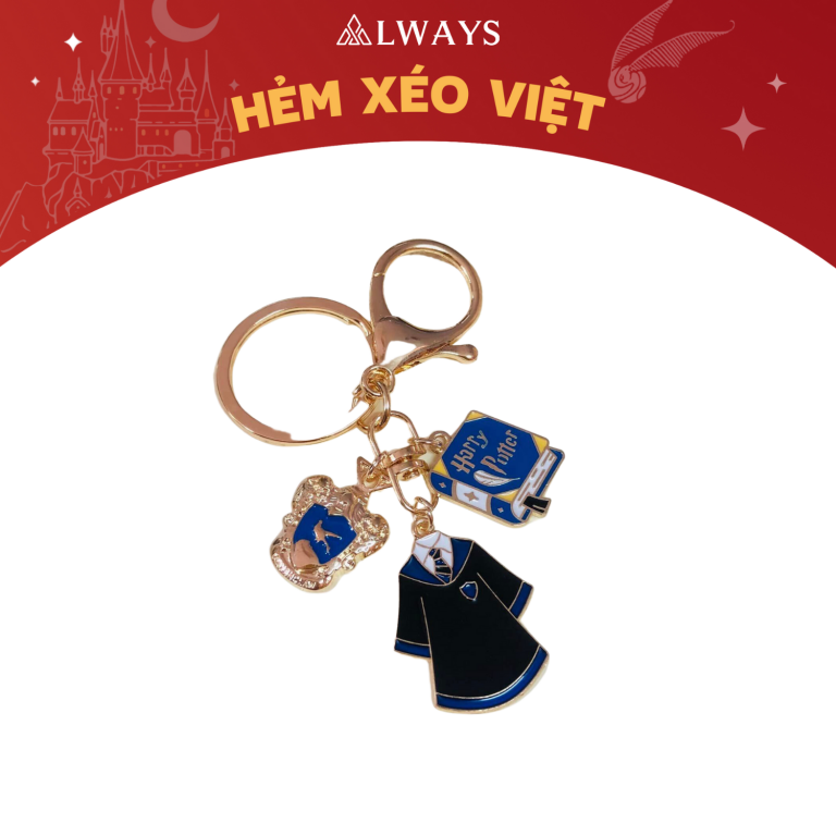 Harry Potter Keychain 3 charm – Móc khóa 3 charm (mẫu Ravenclaw)