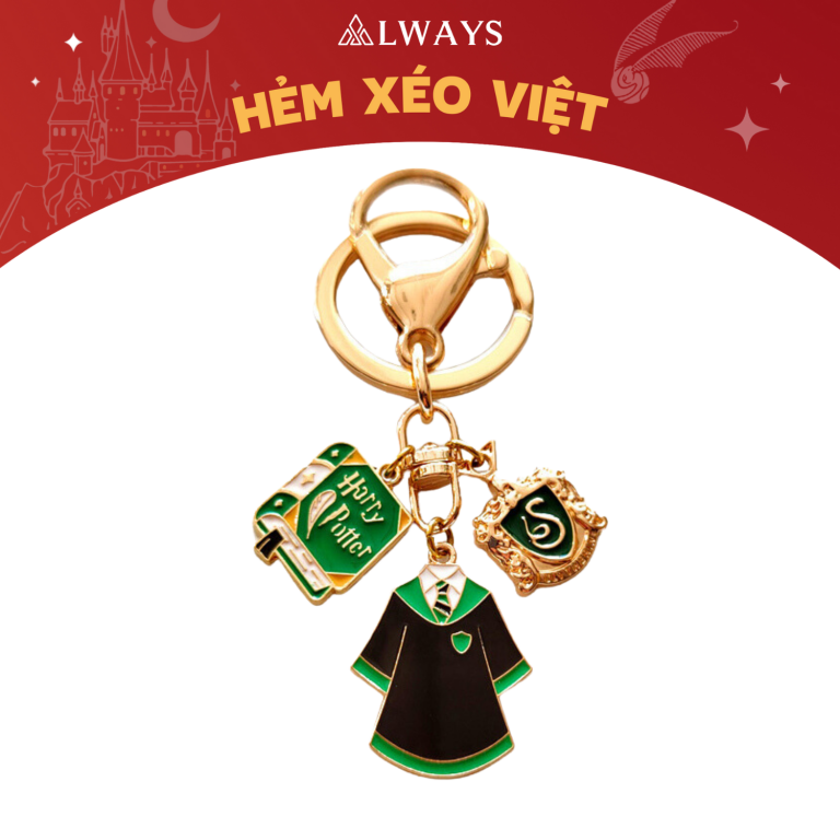 Harry Potter Keychain 3 charm – Móc khóa 3 charm (mẫu Slytherin)