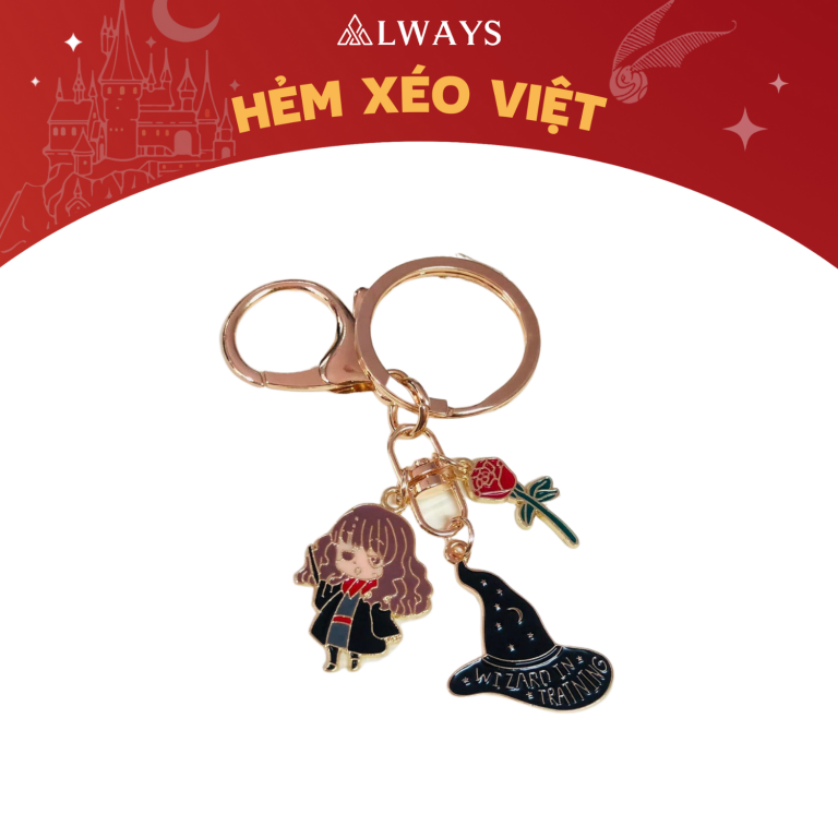 Harry Potter Keychain 3 charm – Móc khóa 3 charm (mẫu Hermione)