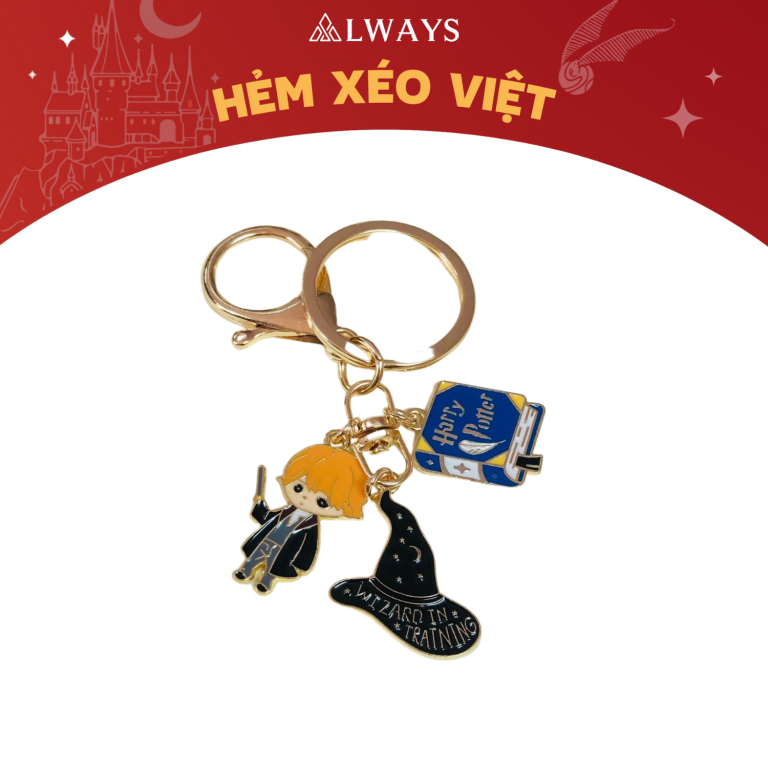 Harry Potter Keychain 3 charm – Móc khóa 3 charm (mẫu Ron Weasley)