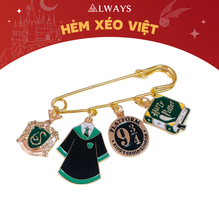 Pin Badge 4 charm – Ghim cài 4 charm (mẫu Slytherin)
