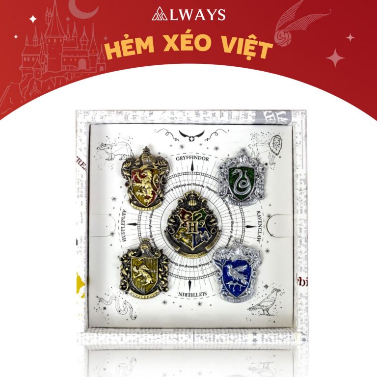 [ORDER] Harry Potter Official Pin Badge - Ghim cài logo chính hãng Harry Potter (Hộp 5 ghim)