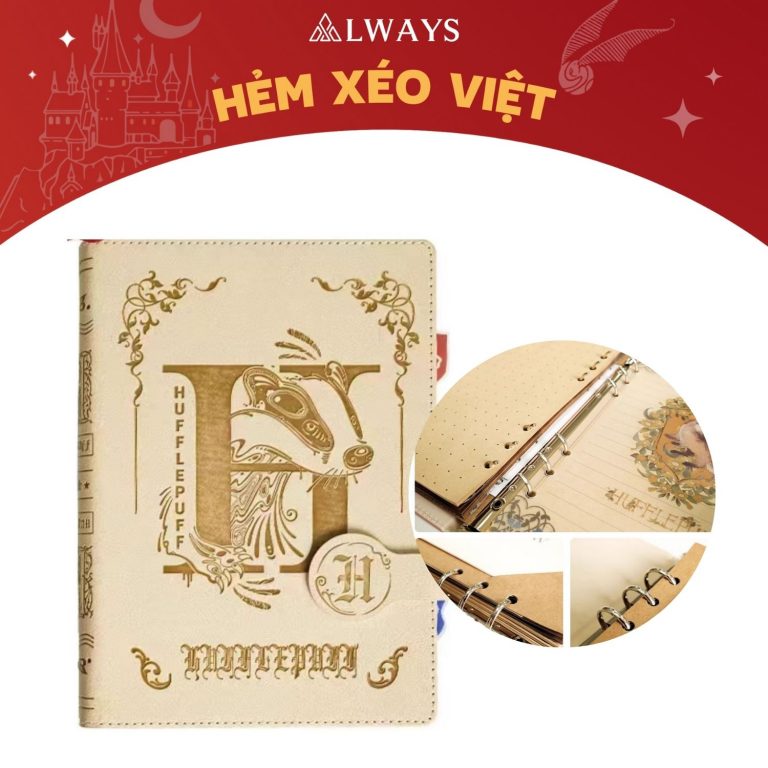[ORDER] Harry Potter Official Binder Notebook - Sổ còng chính hãng Harry Potter (Mẫu Hufflepuff)